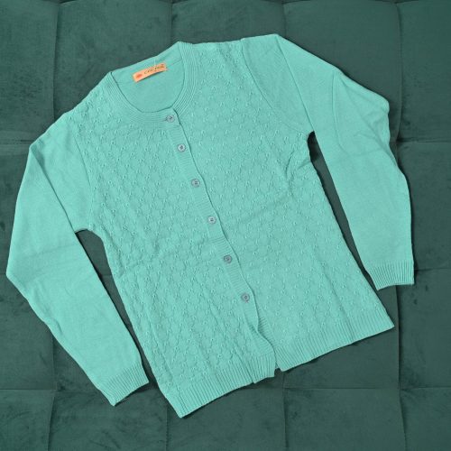 Ladies' Sweater Round neck Light Bluish&Greenish tone-Small Size