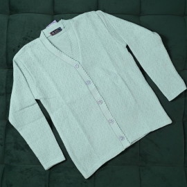 Ladies’ Sweater V neck Very Light bluish tone&Whitish