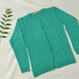 Ladies’ Sweater Round neck Bright Greenish&Bluish  tone-Small Size