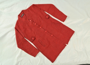 Ladies’ Sweater Round neck Pure Bright Red-Coat Style