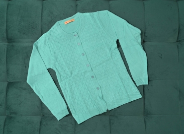 Ladies’ Sweater Round neck Light Bluish&Greenish tone-Small Size