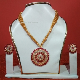 Axomiya Gahana Stone jaapi necklace set