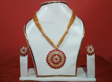 Axomiya Gahana Stone jaapi necklace set