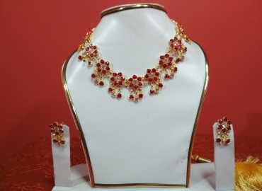 Axomiya Gahana Stone jhumka haar set