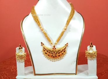 Axomiya Gahana Necklace cutting Mina jone set