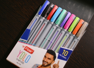 Flair Yolo 10 Ink Colour ball pen 1 Packet