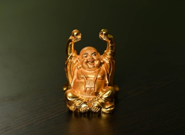 Laughing Buddha Metal Statue